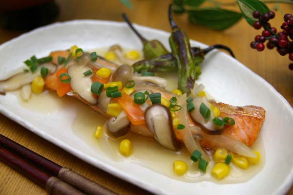 焼き鮭のきのこあんかけ レシピ 画像